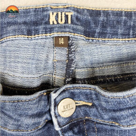 Kut From The Kloth Straight Jeans Blue Medium Wash Denim Pockets Women's 14 - Picture 8 of 12